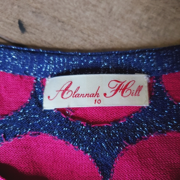 Alannah Hill Pink Spot Ruffle Cardigan Top - Picture 3 of 10